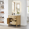 Custom image for Whitewashed Oak with Matte Black Trim / Giotto Quartz / No Mirror