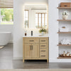 Custom image for Whitewashed Oak with Matte Black Trim / Giotto Quartz / No Mirror