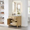 Custom image for Whitewashed Oak with Matte Black Trim / White Cultured Marble / No Mirror