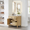 Custom image for Whitewashed Oak with Matte Black Trim / White Cultured Marble / No Mirror
