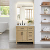 Custom image for Whitewashed Oak with Matte Black Trim / White Cultured Marble / No Mirror