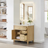 Custom image for Whitewashed Oak with Brushed Gold Trim / Giotto Quartz / No Mirror