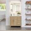 Custom image for Whitewashed Oak with Brushed Nickel Trim / Giotto Quartz / No Mirror
