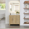 Custom image for Whitewashed Oak with Brushed Nickel Trim / White Cultured Marble / No Mirror