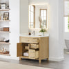 Custom image for Whitewashed Oak with Brushed Nickel Trim / White Quartz / No Mirror