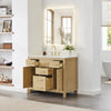 Custom image for Whitewashed Oak with Brushed Gold Trim / Carrara Cultured Marble / No Mirror