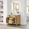 Custom image for Whitewashed Oak with Brushed Gold Trim / White Cultured Marble / No Mirror