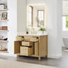 Custom image for Whitewashed Oak with Brushed Gold Trim / White Quartz / No Mirror