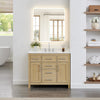 Custom image for Whitewashed Oak with Brushed Nickel Trim / Carrara Cultured Marble / No Mirror