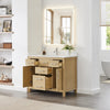 Custom image for Whitewashed Oak with Brushed Nickel Trim / Giotto Quartz / No Mirror