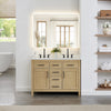 Custom image for Whitewashed Oak with Matte Black Trim / Carrara Cultured Marble / No Mirror