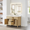 Custom image for Whitewashed Oak with Brushed Nickel Trim / White Quartz / No Mirror