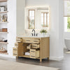 Custom image for Whitewashed Oak with Matte Black Trim / Carrara Cultured Marble / No Mirror