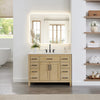 Custom image for Whitewashed Oak with Matte Black Trim / Carrara Cultured Marble / No Mirror