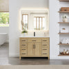 Custom image for Whitewashed Oak with Matte Black Trim / Giotto Quartz / No Mirror