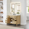 Custom image for Whitewashed Oak with Matte Black Trim / White Cultured Marble / No Mirror