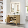 Custom image for Whitewashed Oak with Matte Black Trim / White Quartz / No Mirror