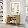 Custom image for Whitewashed Oak with Brushed Gold Trim / White Cultured Marble / No Mirror