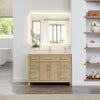 Custom image for Whitewashed Oak with Brushed Nickel Trim / Carrara Cultured Marble / No Mirror