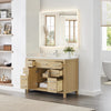 Custom image for Whitewashed Oak with Brushed Nickel Trim / White Cultured Marble / No Mirror