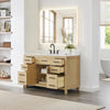 Custom image for Whitewashed Oak with Matte Black Trim / Carrara Cultured Marble / No Mirror