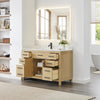 Custom image for Whitewashed Oak with Matte Black Trim / White Cultured Marble / No Mirror