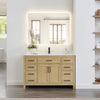 Custom image for Whitewashed Oak with Matte Black Trim / White Cultured Marble / No Mirror