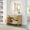 Custom image for Whitewashed Oak with Brushed Gold Trim / Carrara Cultured Marble / No Mirror