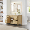 Custom image for Whitewashed Oak with Brushed Gold Trim / White Cultured Marble / No Mirror