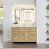 Custom image for Whitewashed Oak with Brushed Gold Trim / White Cultured Marble / No Mirror