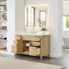 Custom image for Whitewashed Oak with Brushed Gold Trim / White Quartz / No Mirror
