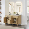 Custom image for Whitewashed Oak with Matte Black Trim / Carrara Cultured Marble / No Mirror