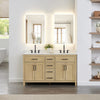 Custom image for Whitewashed Oak with Matte Black Trim / Carrara Cultured Marble / No Mirror