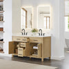 Custom image for Whitewashed Oak with Matte Black Trim / White Quartz / No Mirror