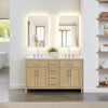 Custom image for Whitewashed Oak with Brushed Nickel Trim / White Cultured Marble / No Mirror