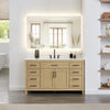 Custom image for Whitewashed Oak with Matte Black Trim / Giotto Quartz / No Mirror