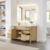 Custom image for Whitewashed Oak with Brushed Gold Trim / Carrara Cultured Marble / No Mirror