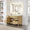 Custom image for Whitewashed Oak with Brushed Gold Trim / White Cultured Marble / No Mirror