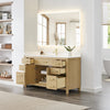 Custom image for Whitewashed Oak with Brushed Gold Trim / White Quartz / No Mirror