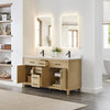 Custom image for Whitewashed Oak with Matte Black Trim / Carrara Cultured Marble / No Mirror