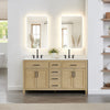 Custom image for Whitewashed Oak with Matte Black Trim / Carrara Cultured Marble / No Mirror