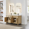 Custom image for Whitewashed Oak with Matte Black Trim / Giotto Quartz / No Mirror