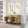 Custom image for Whitewashed Oak with Brushed Nickel Trim / Carrara Cultured Marble / No Mirror