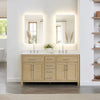 Custom image for Whitewashed Oak with Brushed Nickel Trim / Carrara Cultured Marble / No Mirror