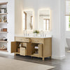 Custom image for Whitewashed Oak with Brushed Nickel Trim / White Quartz / No Mirror