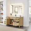Custom image for Whitewashed Oak with Matte Black Trim / Carrara Cultured Marble / No Mirror