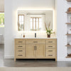Custom image for Whitewashed Oak with Matte Black Trim / Giotto Quartz / No Mirror