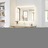 Custom image for Whitewashed Oak with Brushed Gold Trim / White Cultured Marble / No Mirror