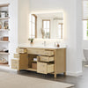 Custom image for Whitewashed Oak with Brushed Nickel Trim / White Quartz / No Mirror