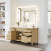 Custom image for Whitewashed Oak with Brushed Nickel Trim / White Quartz / No Mirror